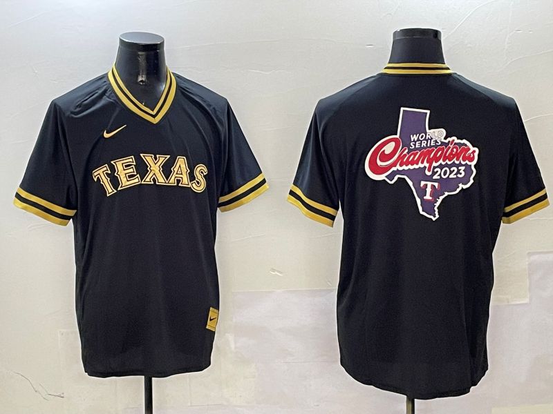 Men Texas Rangers Blank Black Gold Game 2025 Nike MLB Jersey style 4